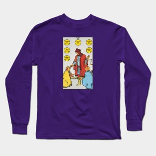 Six of pentacles tarot card Long Sleeve T-Shirt